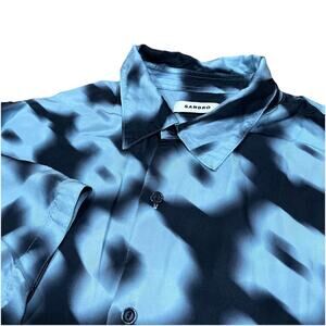 Sandro Blurry Flower Print Short Sleeve Button Up Shirt Men's Small $295 MSRP